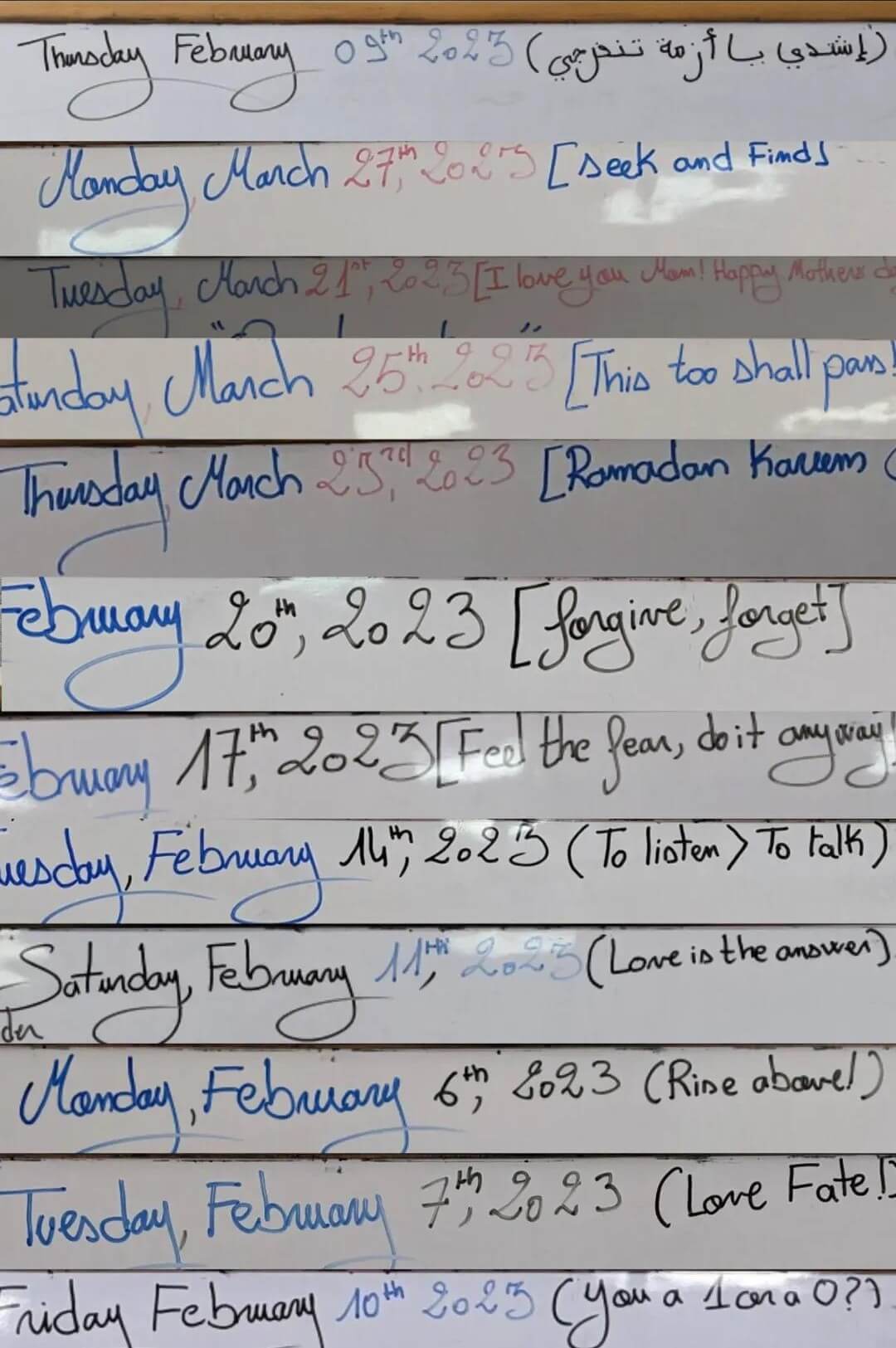 messages from my boards